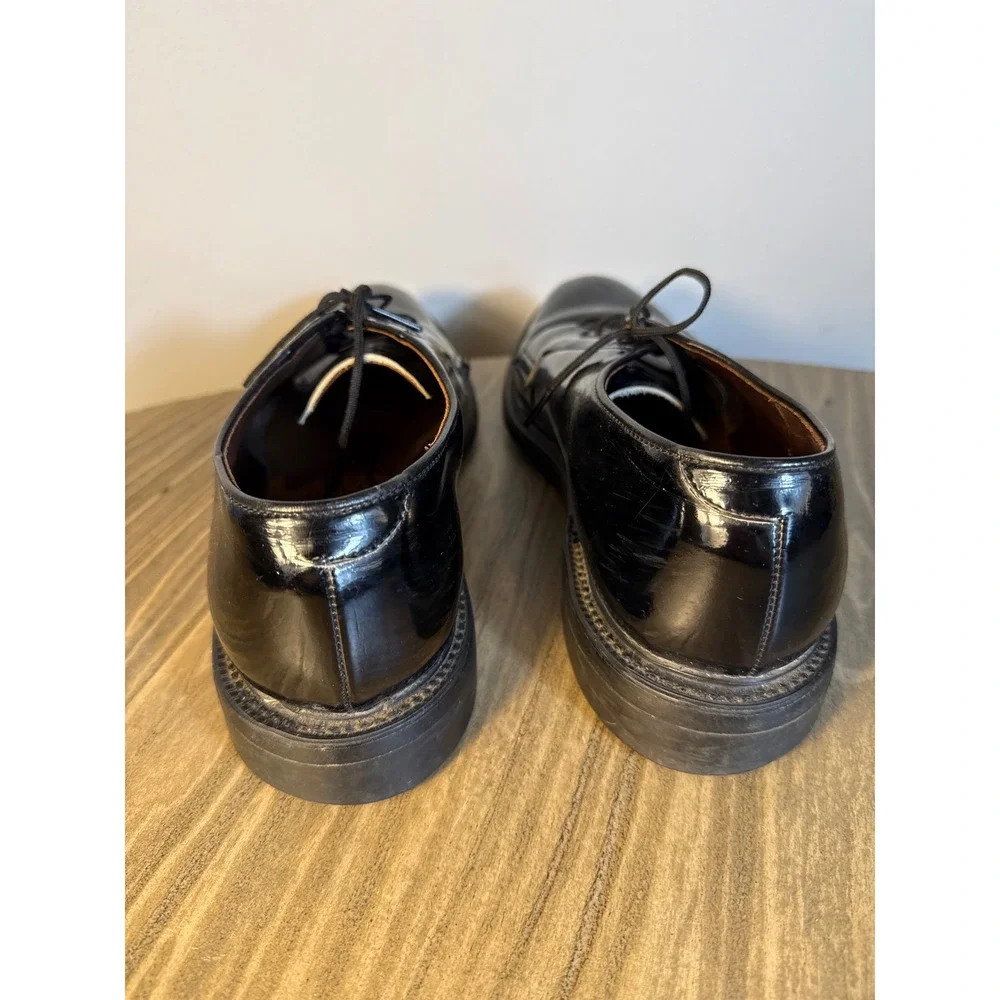 Bates Oxford Dress Shoes Mens 9D Black High Gloss Military Uniform 23103